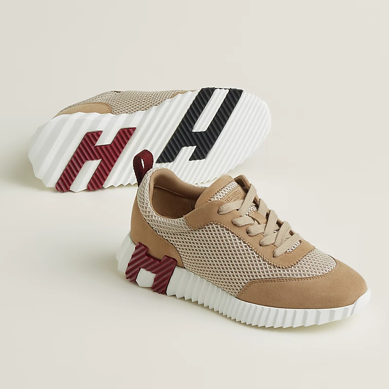 HERMES Brown Sneakers Bouncing Sports Shoes