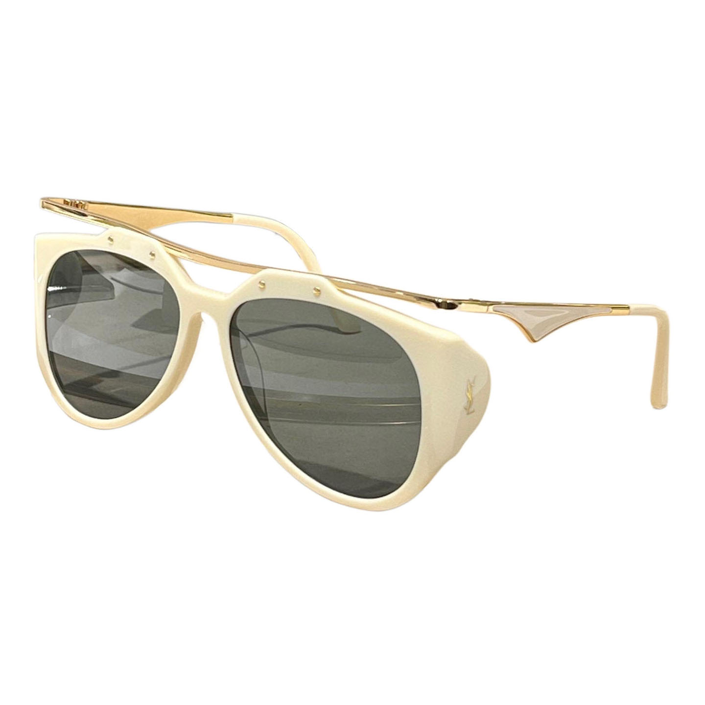 Saint Laurent aviator glasses ivory/black gold/leopard color Size 55口16-135