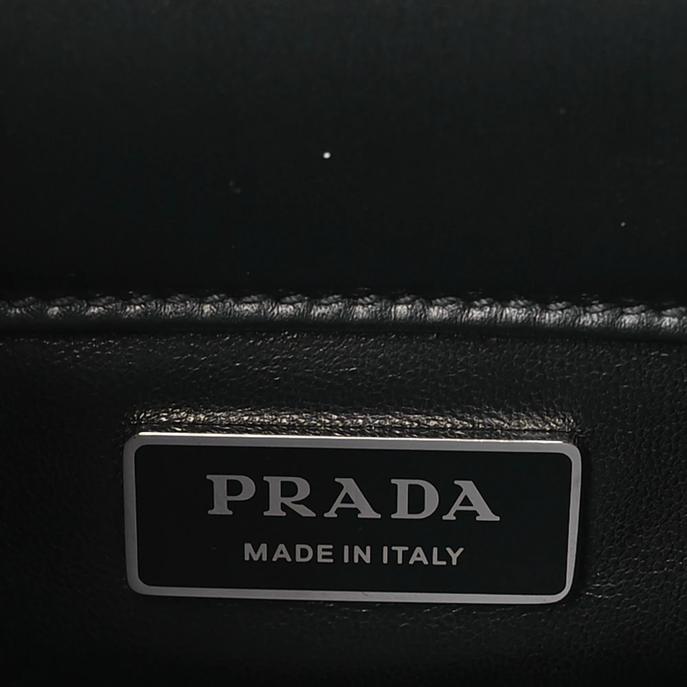 Prada Mini Shoulder Bag Black Nappa Leather Silver Hardware