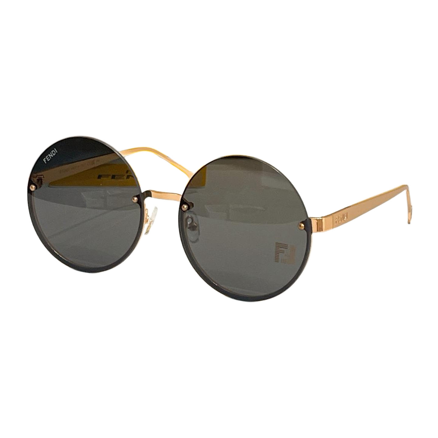 Fendi round frame glasses black gold/blue/orange/blue silver/brown color Size 59口18-143