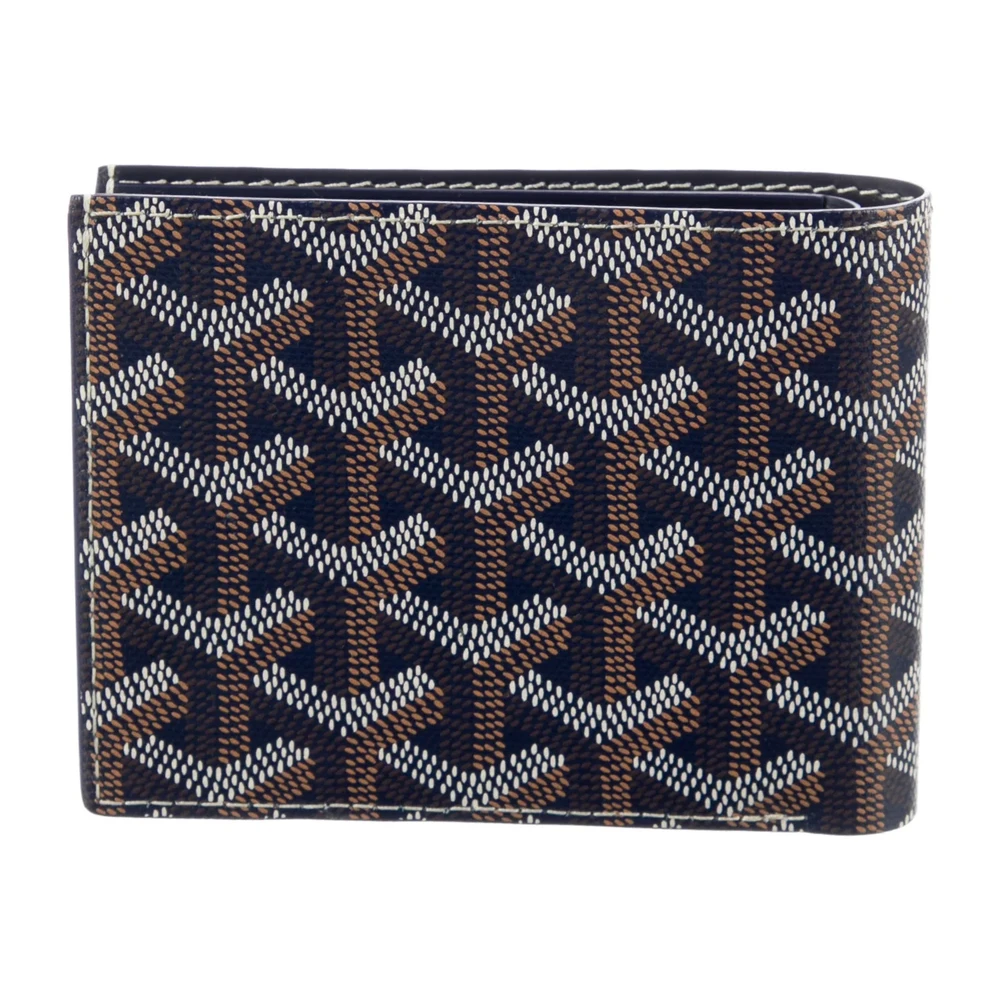 Goyard Medium Bifold Wallet Blue Goyardine Printed Canvas