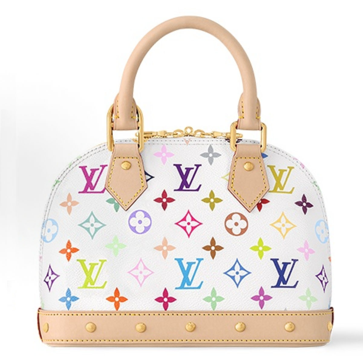 LOUIS VUITTON x Takashi Murakami NANO SPEEDY adjustable shoulder strap white tri-color