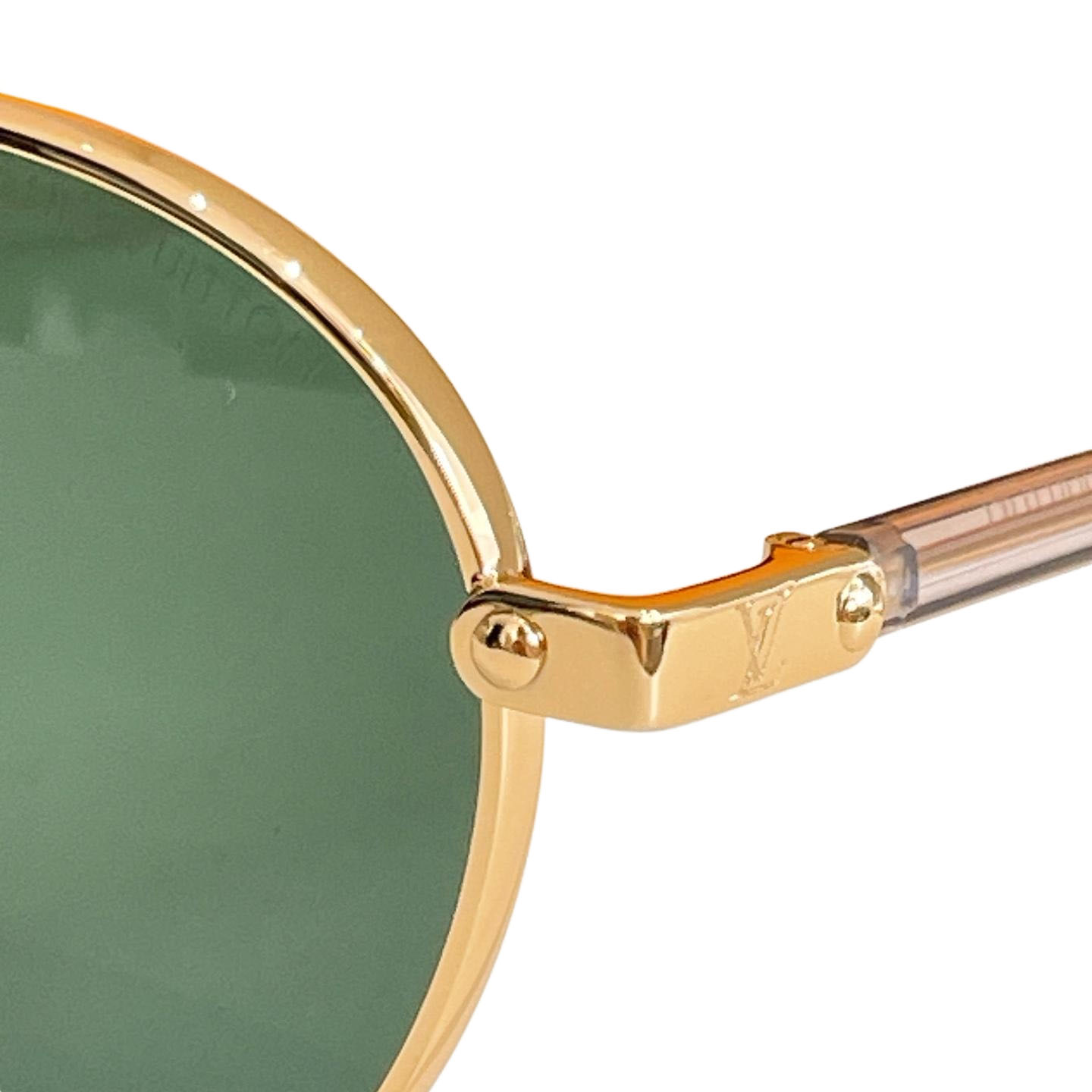 Louis Vuitton round frame glasses olive/blue/silver color Size 51口20-140