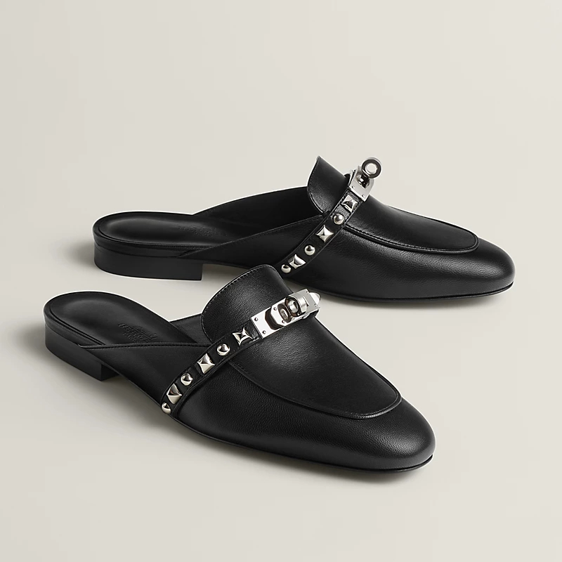 HERMES Oz Mule black Slippers