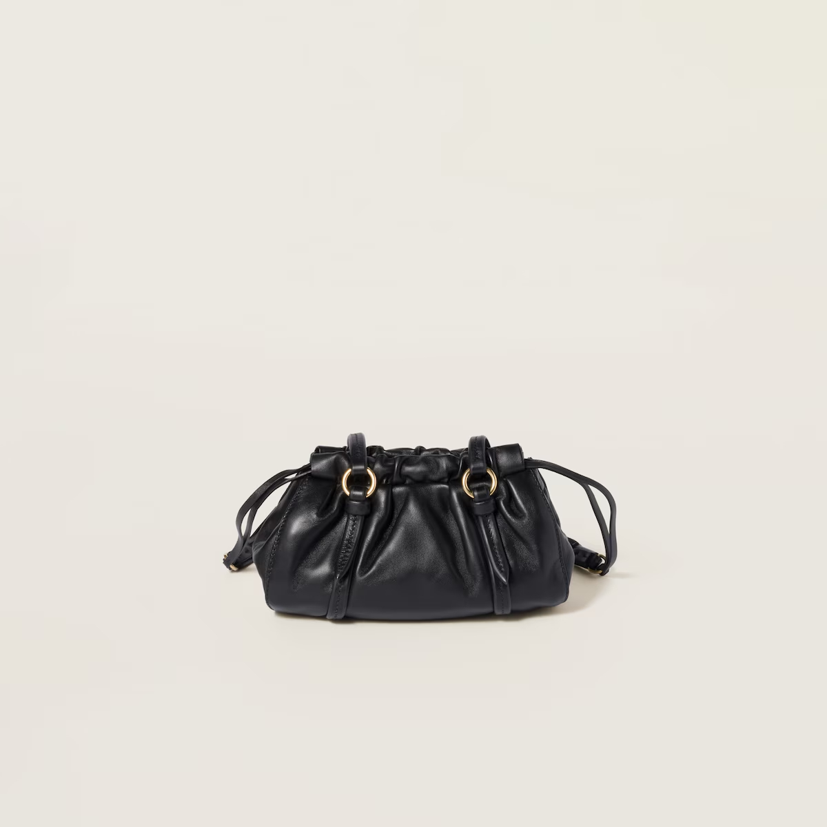 Miu Miu Joie Nappa Quilted Lambskin Leather Black Shoulder Bags