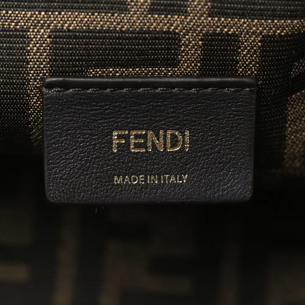 Fendi Small Fendi First Azzurro Baby Shiny Nappa Leather Gold Hardware