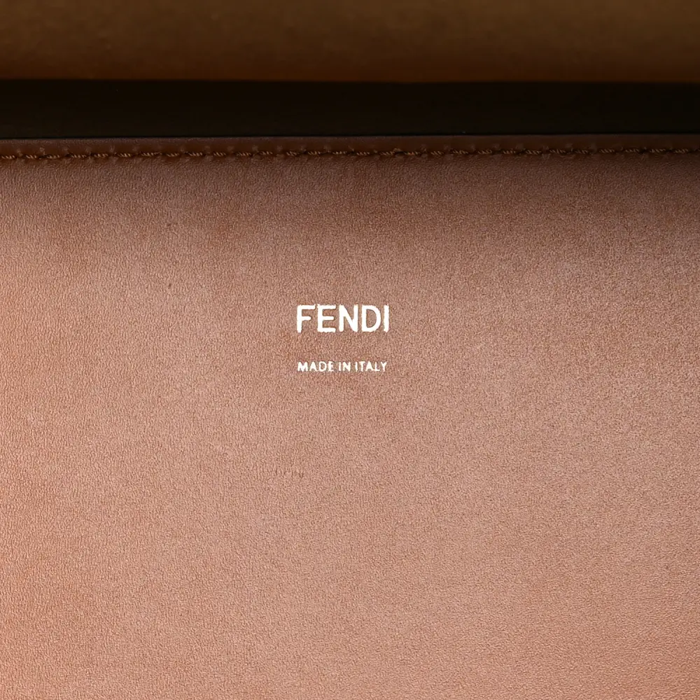 Fendi Medium Fendi Sunshine Shopper Tote Cuoio King Vitello Leather & Plexiglass Gold Hardware
