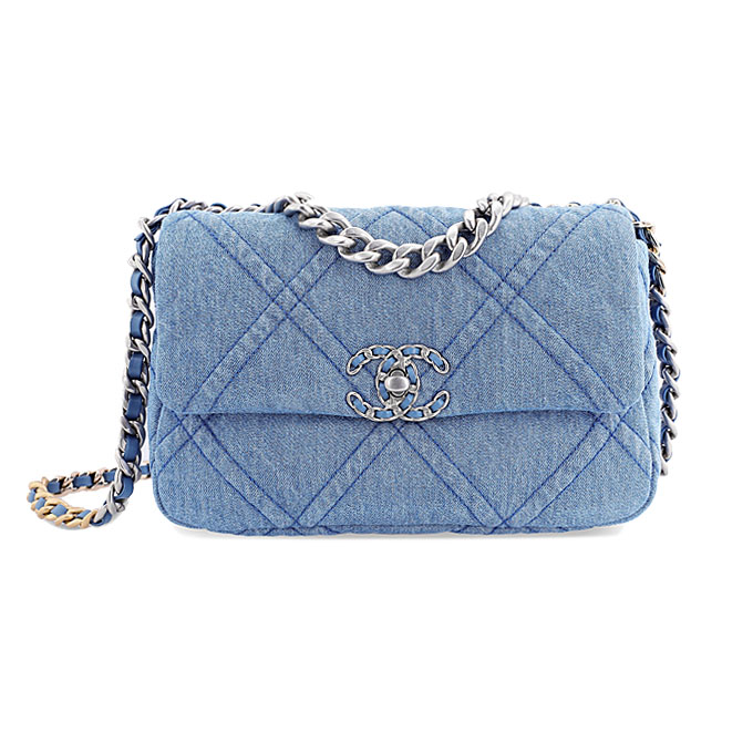 Chanel 19 Bag Light Blue Denim / Dark Blue Denim / Wine Red / Deep Red / Pink / Green / Apricot color 26cm Crossbody Bags
