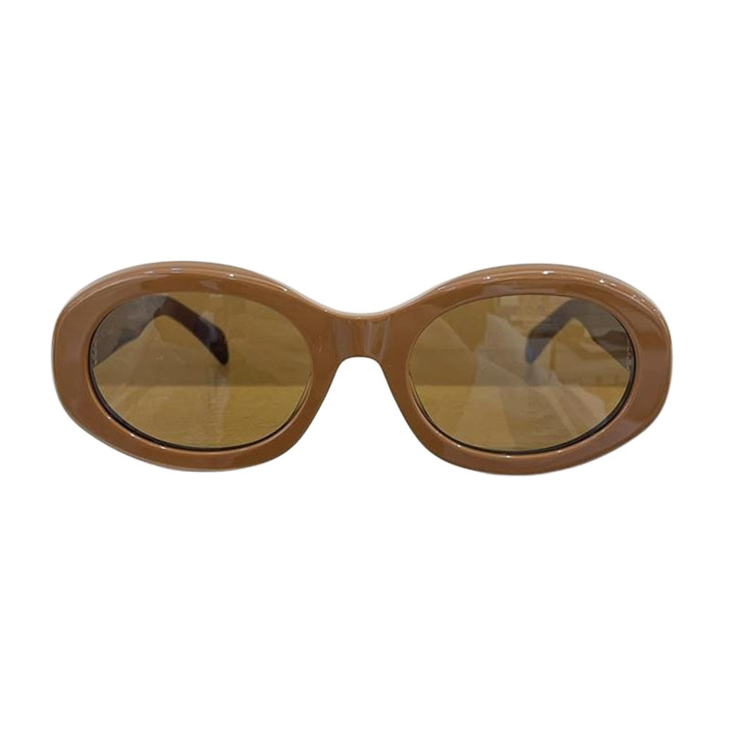 Celine Oval glasses brown/white/black/ivory/leopard color Size 52口22-145