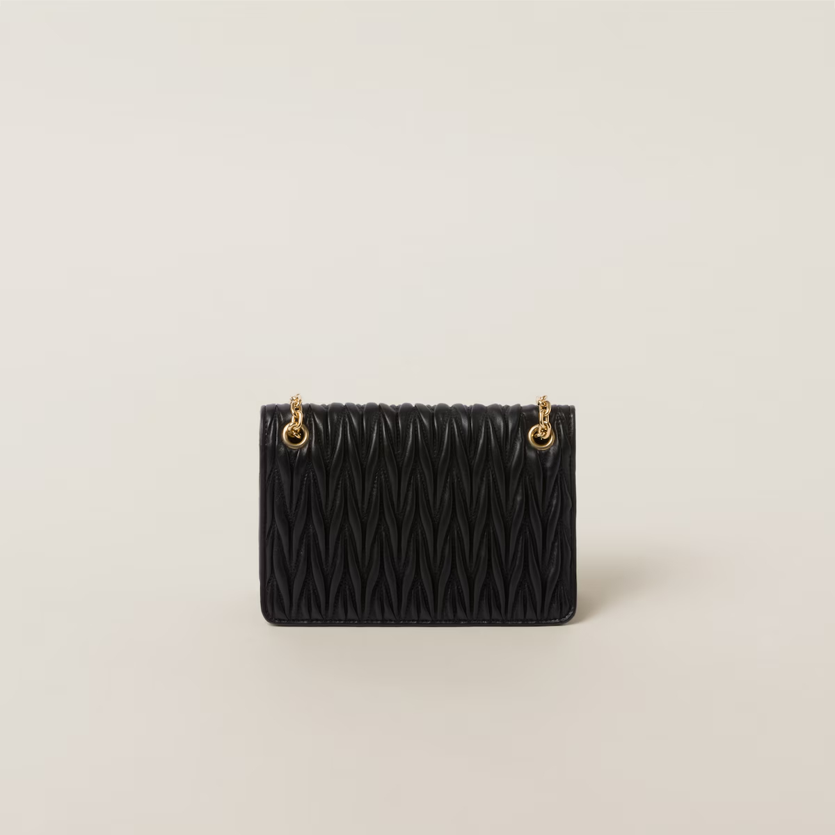 Miu Miu Quilted Lambskin Leather Black Crossbody Bags