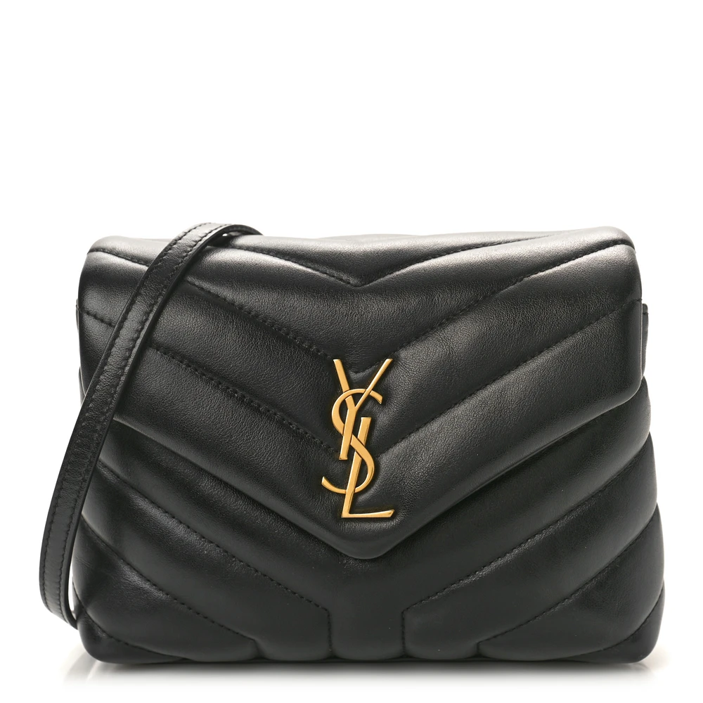 Saint Laurent Mini Loulou Crossbody Bag Black Y-Quilted Monogram Calfskin Leather Gold Hardware