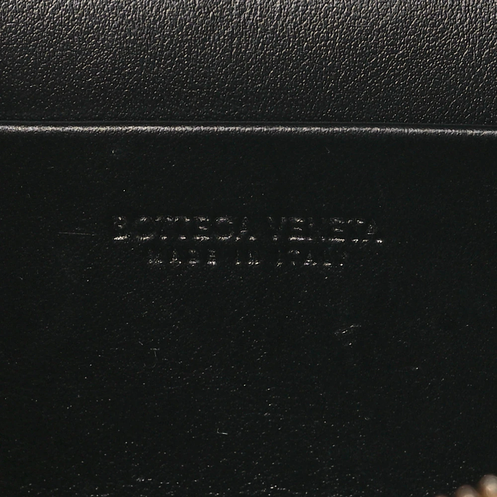 Bottega Veneta Medium Intrecciato Bang Bang Vanity Case Black Calfskin Leather Gold Hardware