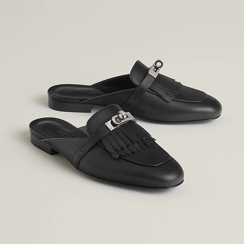 HERMES Oz Mule black Slippers
