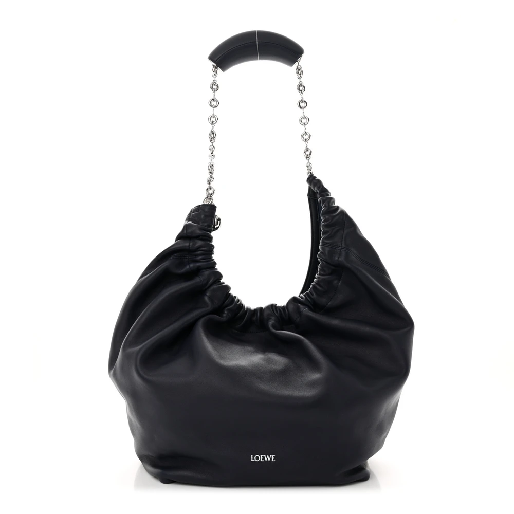 Loewe Squeeze Bag Medium Abyss Blue Buttery Nappa Lambskin Leather Silver Hardware