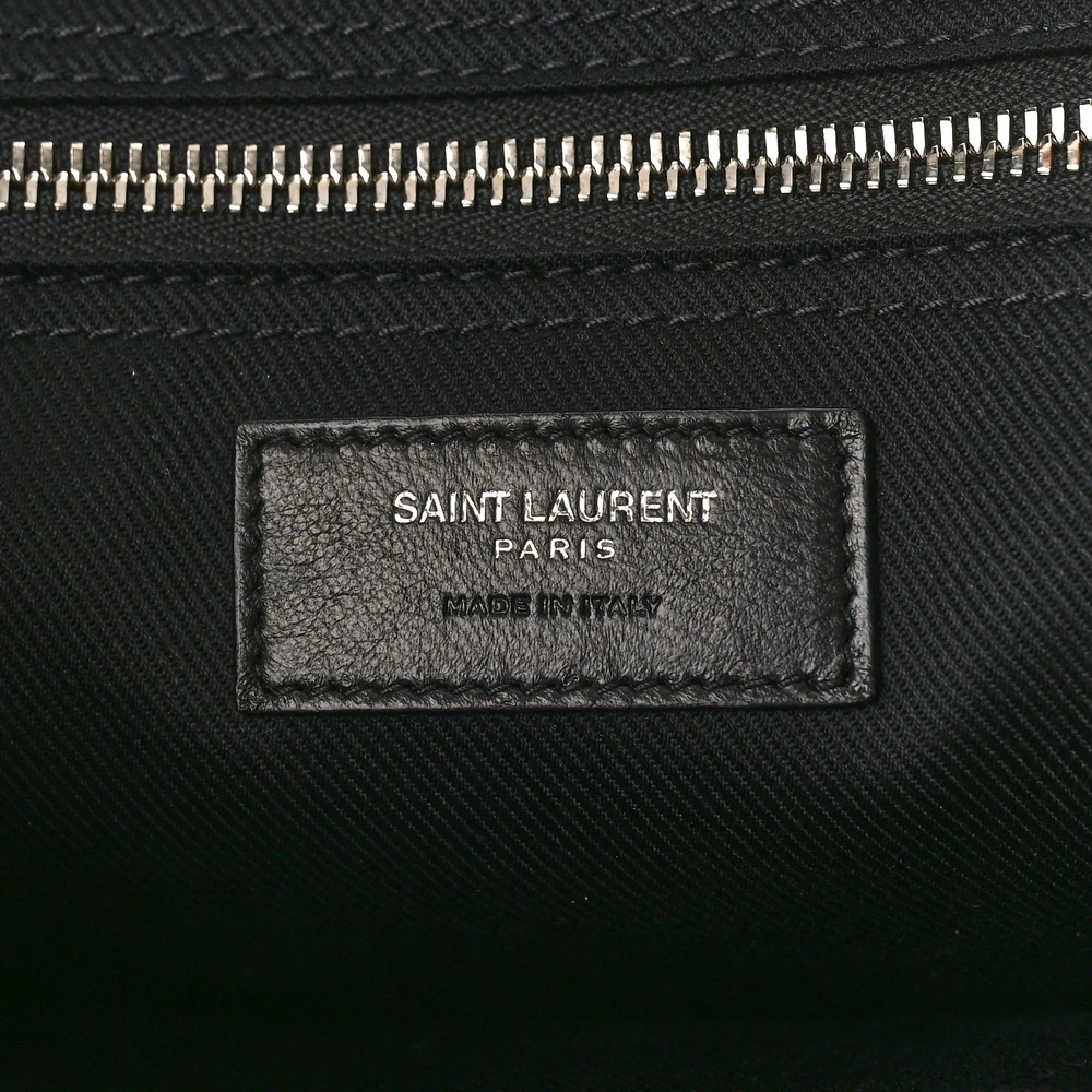 Saint Laurent Small Rive Gauche Tote Black Smooth Calfskin Leather