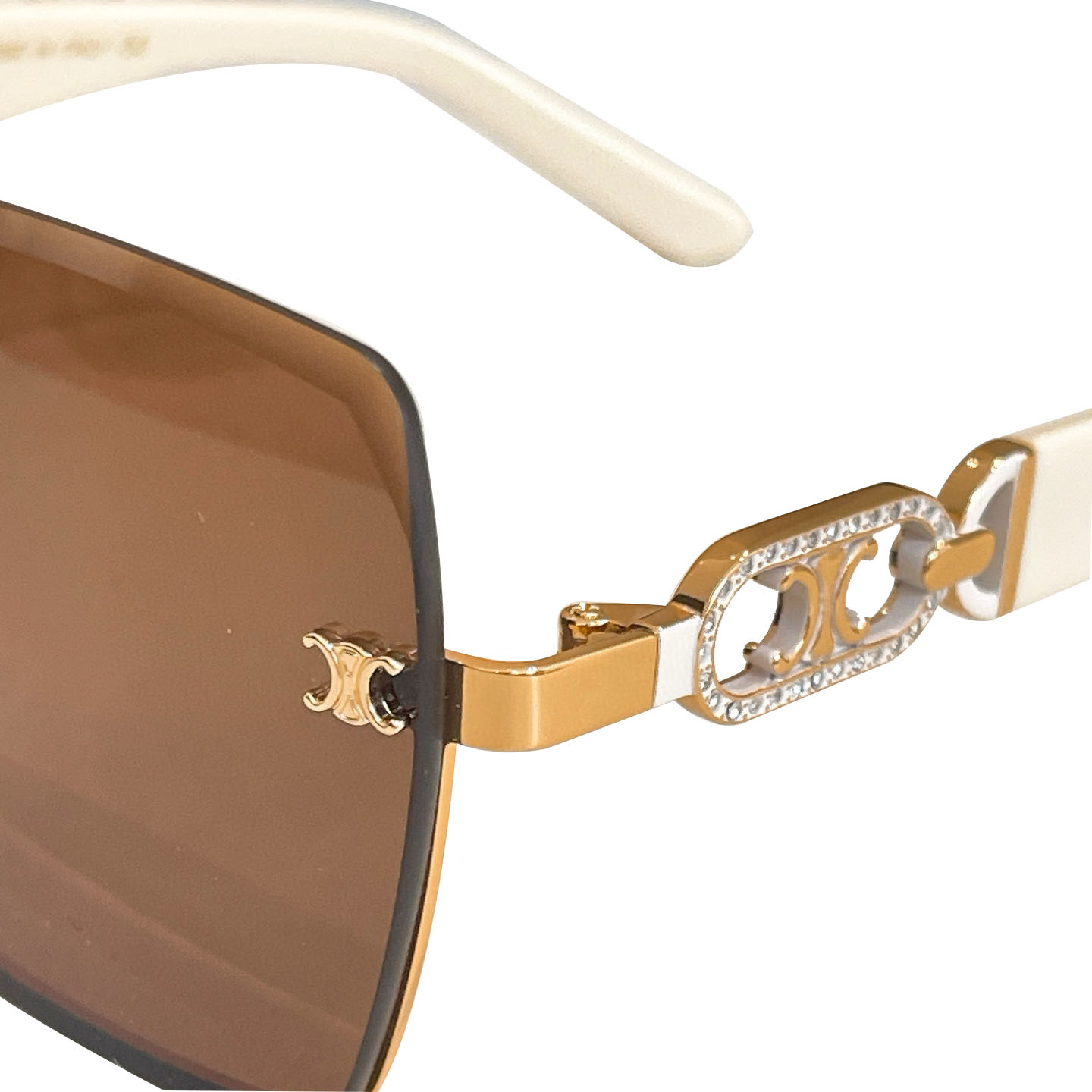 Celine square frame glasses ivory/green/black/purple/khaki color Size 62口16-145