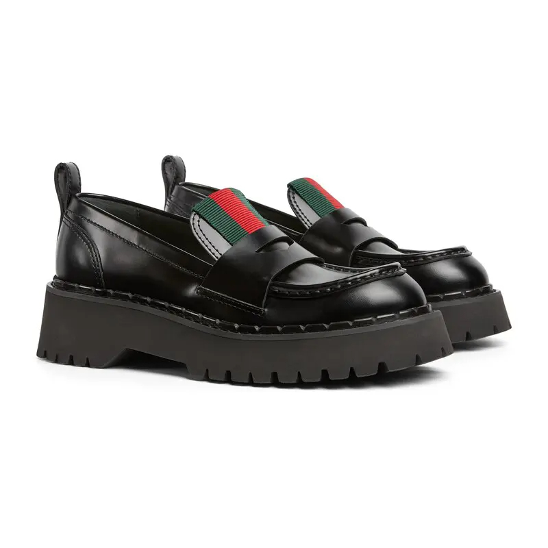 Gucci black webbing loafers