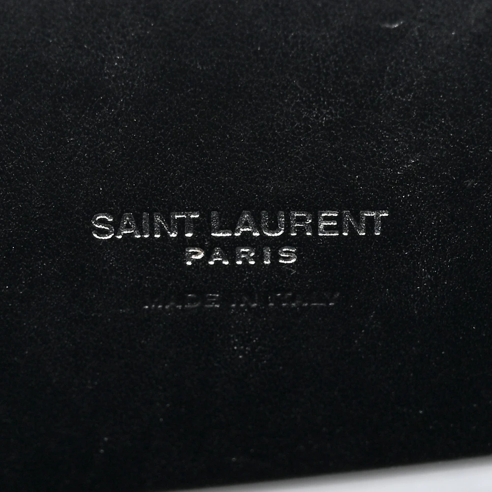 Saint Laurent Small Sac De Jour Black Embossed Calfskin & Crocodile Leather Silver Hardware