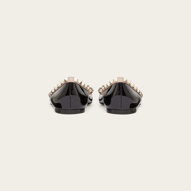VALENTINO Patent studded Flat Shoes