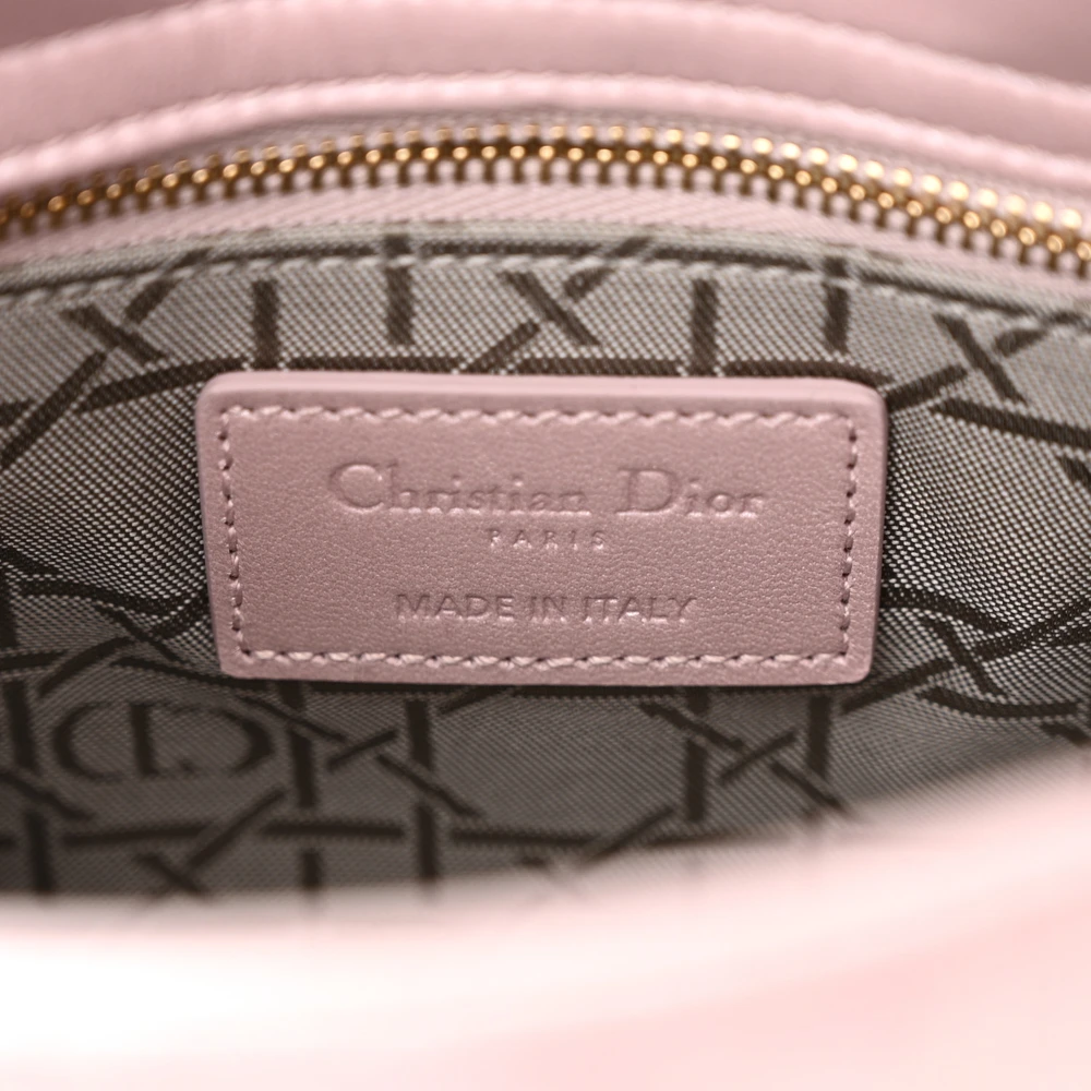 Dior Mini Lady Dior Lotus Metallic Cannage Lambskin Leather Light Gold Hardware