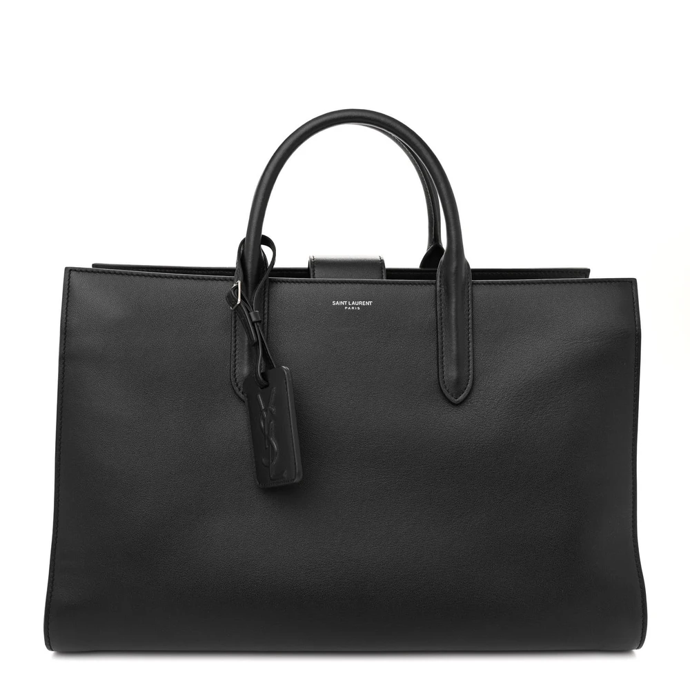 Saint Laurent Large Jane Tote Black Calfskin Leather