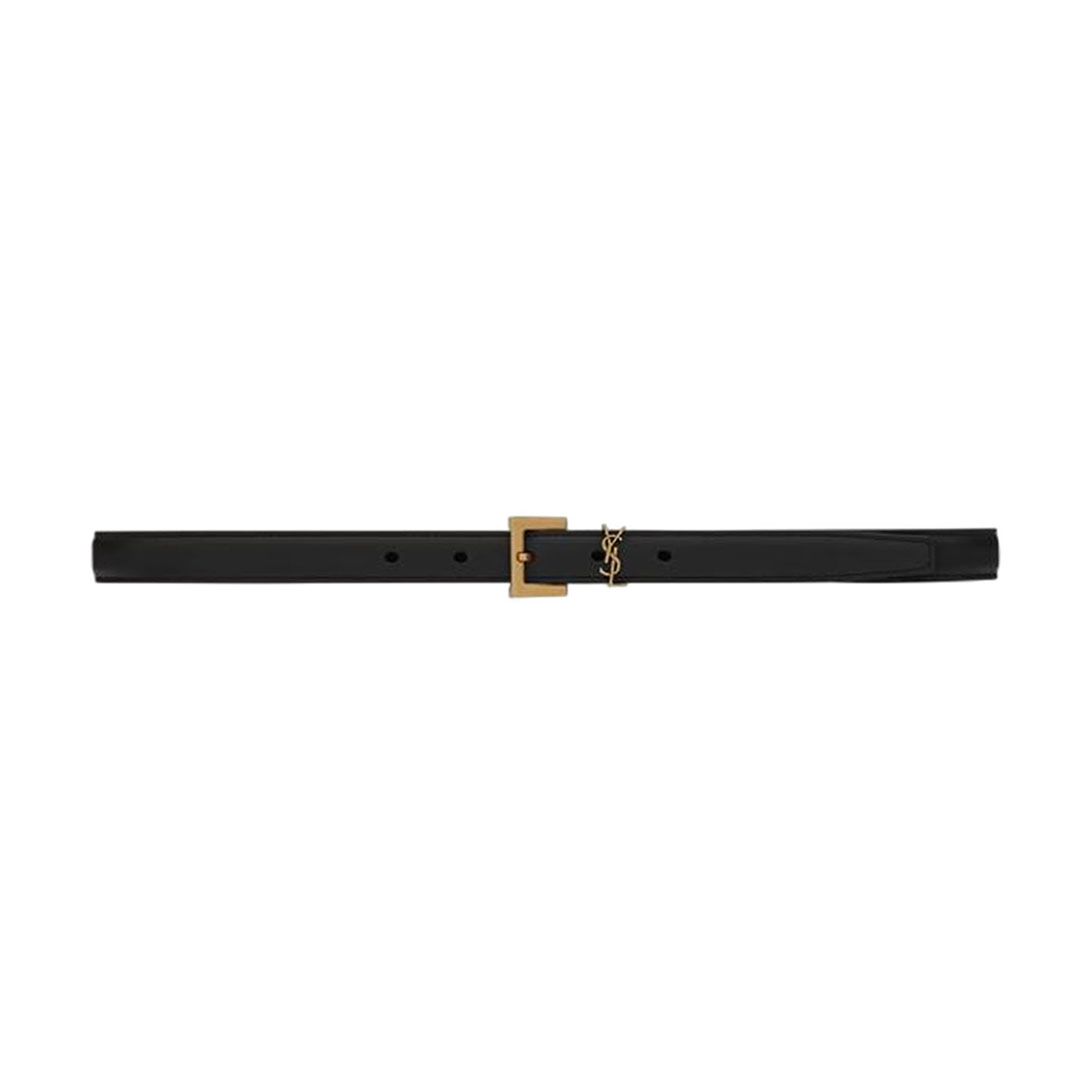 Saint Laurent Cassandre Belt In Black/White/Beige/Pink/Brown Smooth Calfskin With Gold Hardware 20mm