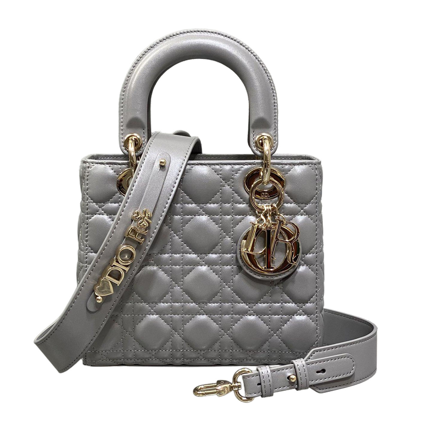 Dior Small My ABCDior Lady Dior Grey/Biscuit/Purple/Pink/Pale Blue/Stone Grey Cannage Lambskin Leather Gold Hardware