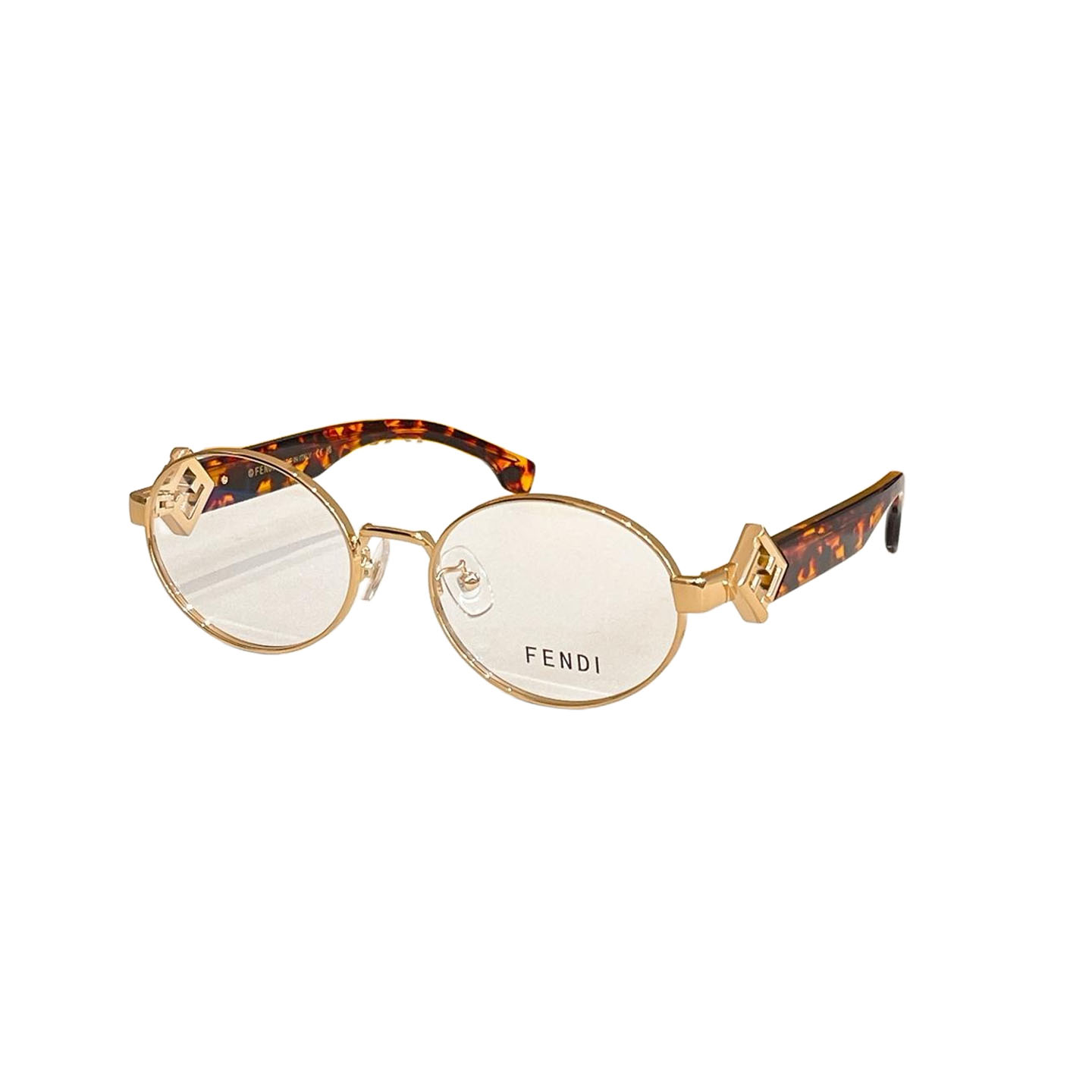 Fendi Oval glasses leopard/black/silver/blue/red/black silver/black gold/green/brown leopard color Size 55口17-145