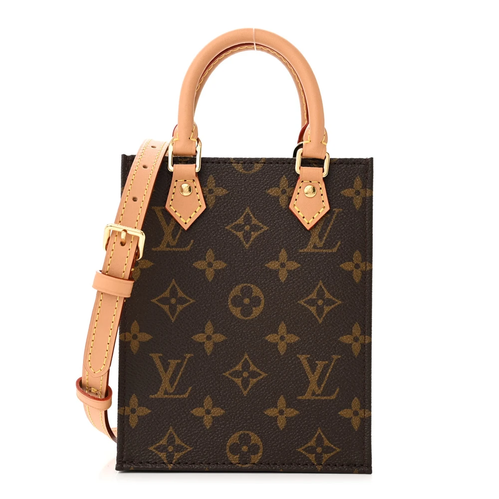 Louis Vuitton Petit Sac Plat BB Monogram Canvas Gold Hardware