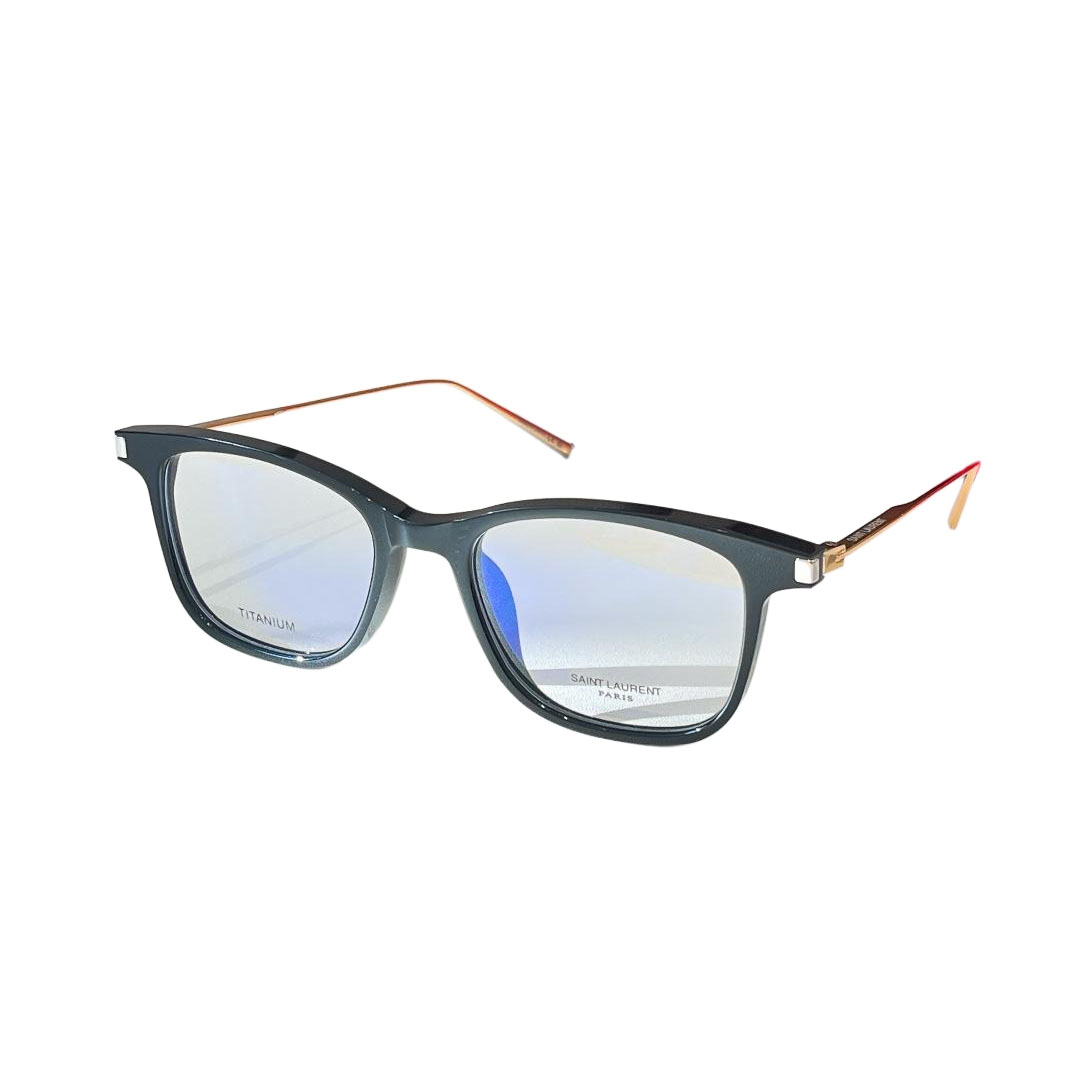 Saint Laurent Wayfarer glasses black gold color transparent lens Size 50口20-145