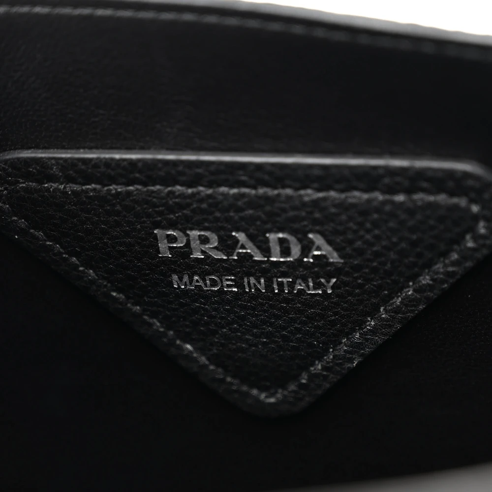 Prada Medium Dynamique Tote Black Vitello Daino Leather
