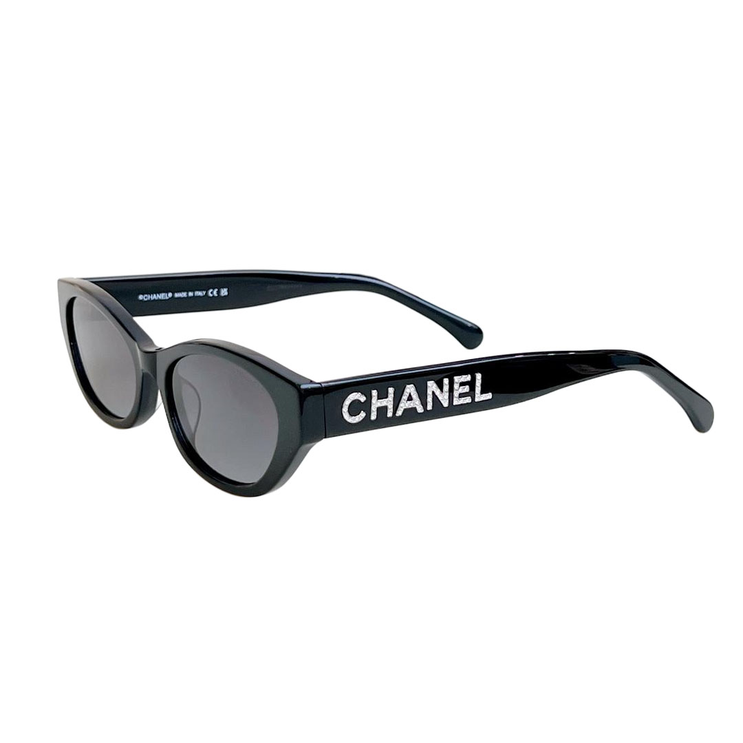 CHANEL round frame glasses black color SIZE 54-19-145