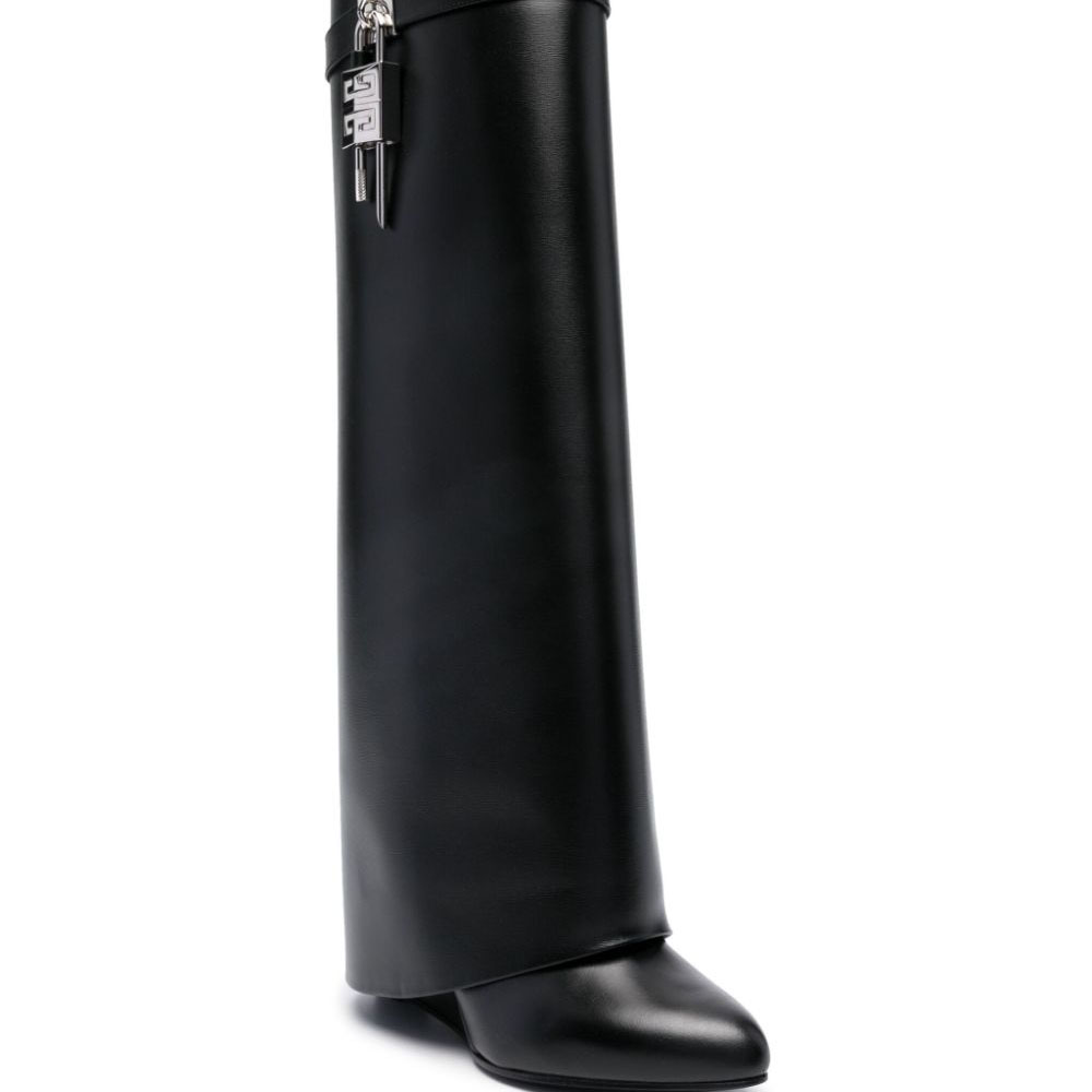 GIVENCHY Black leather knee-high boots