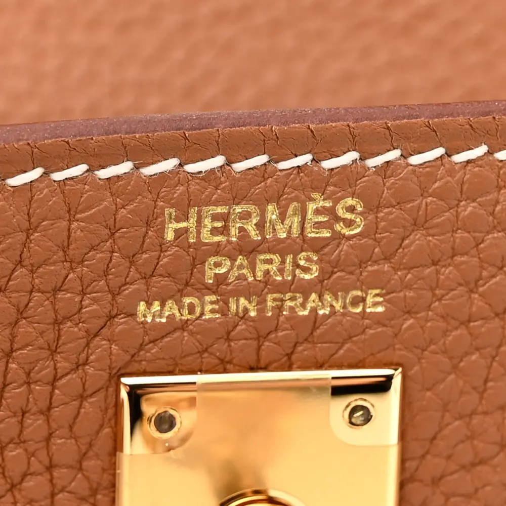 Hermès Kelly Retourne 25 Brown Togo Leather Gold Hardware