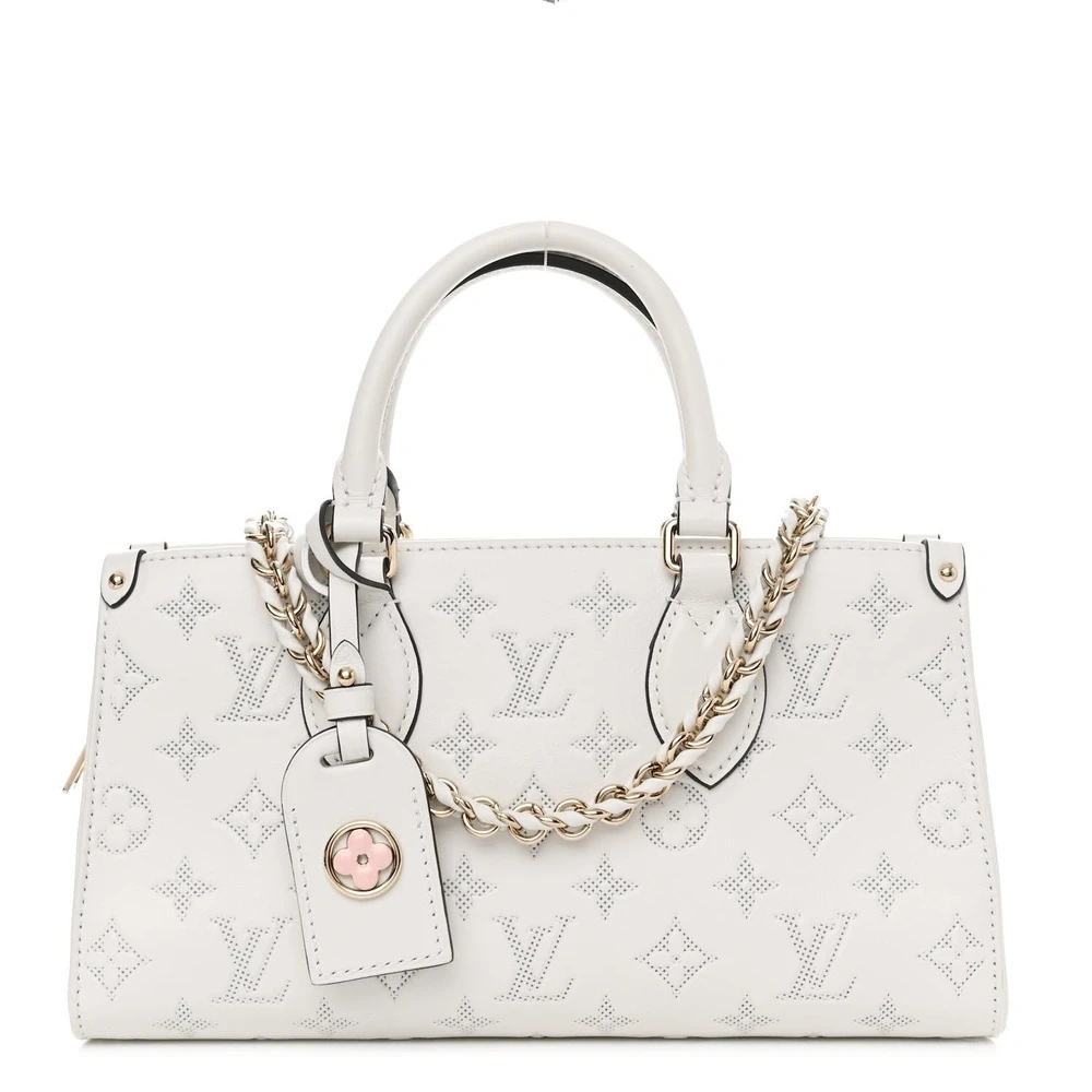 Louis Vuitton OnTheGo East West PM White Embossed Monogram Calfskin Leather Light Gold Hardware
