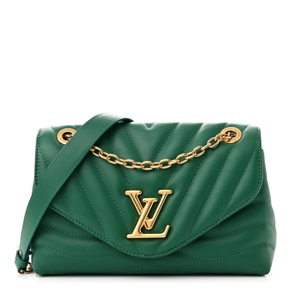 Louis Vuitton New Wave Chain Bag MM NM Emerald Calfskin Leather Gold Hardware