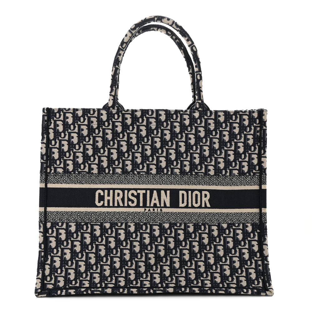 Dior Large Book Tote Blue Multicolor Oblique Canvas