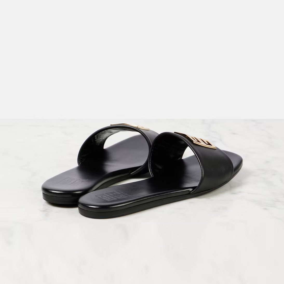 GIVENCHY Black leather cool slippers