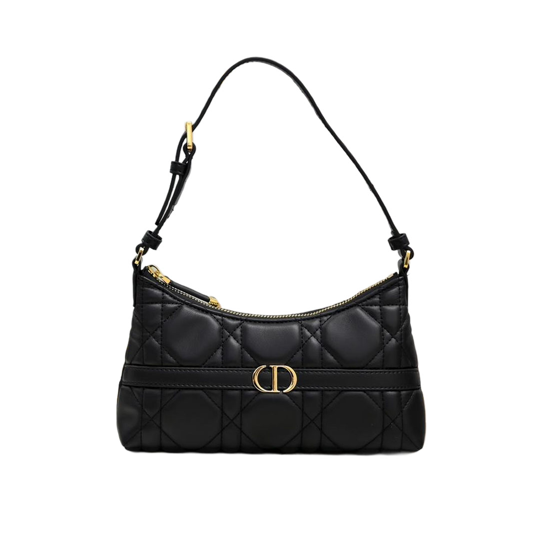 Dior Miss Caro Cigale Mini Bag In Black Macrocannage Lambskin Gold Hardware