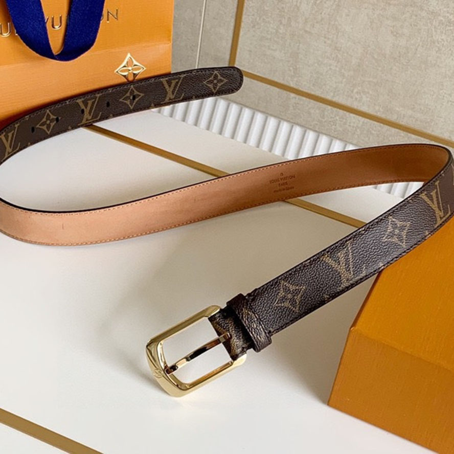 Louis Vuitton Women's Ellipse Belt In Brown Monogram Canvas With Gold Hardware 35mm