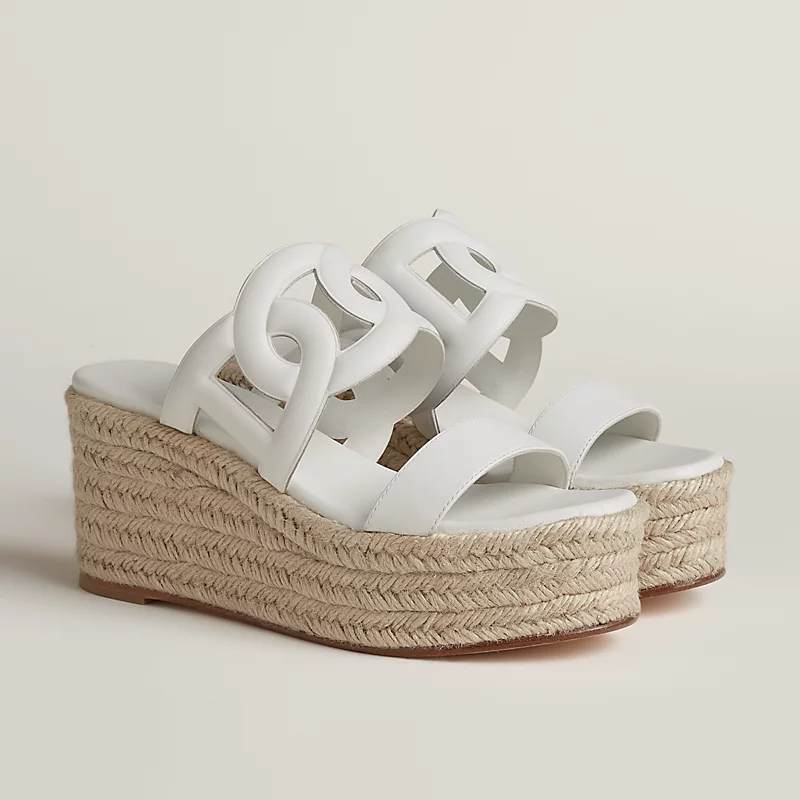 HERMES Ithea Wedges and heels Slippers High-heeled slippers white High Heels Sandal
