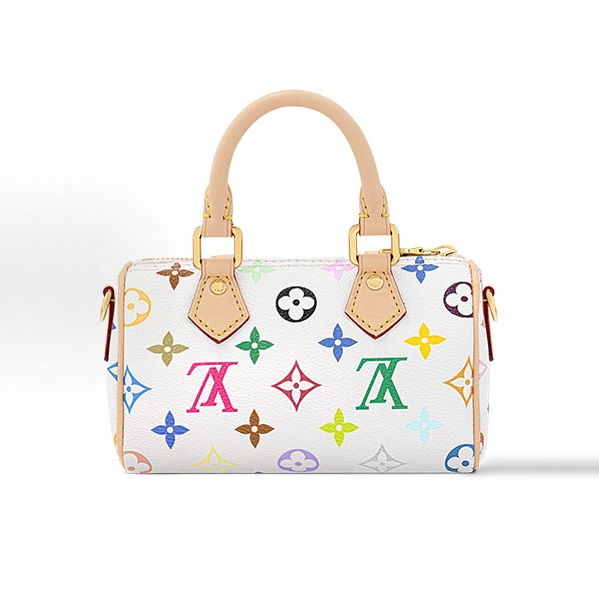 LOUIS VUITTON x Takashi Murakami NANO SPEEDY adjustable shoulder strap white Top-Handle Bags / Crossbody Bags