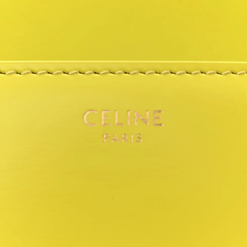 Celine Small Cuir Triomphe Chain Shoulder Bag Anis Shiny Calfskin Leather Gold Hardware