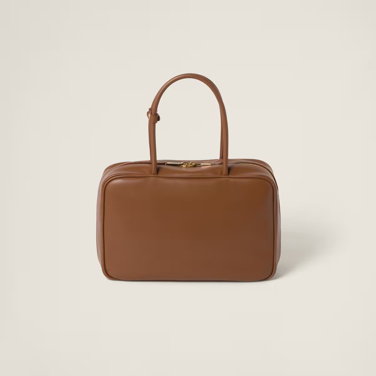 Miu Miu Beau Calfskin Leather Brown Top-Handle Bags