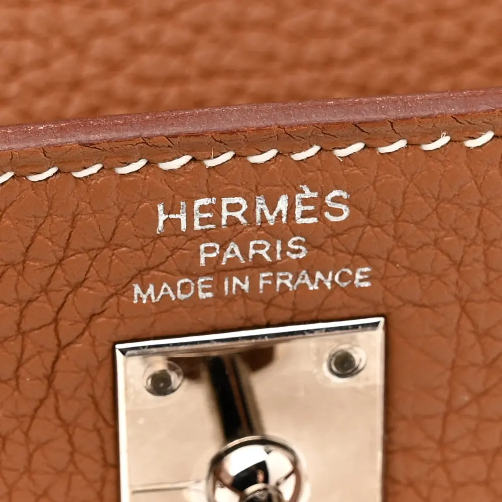 Hermès Kelly Retourne 25 Brown Togo Leather Palladium Hardware