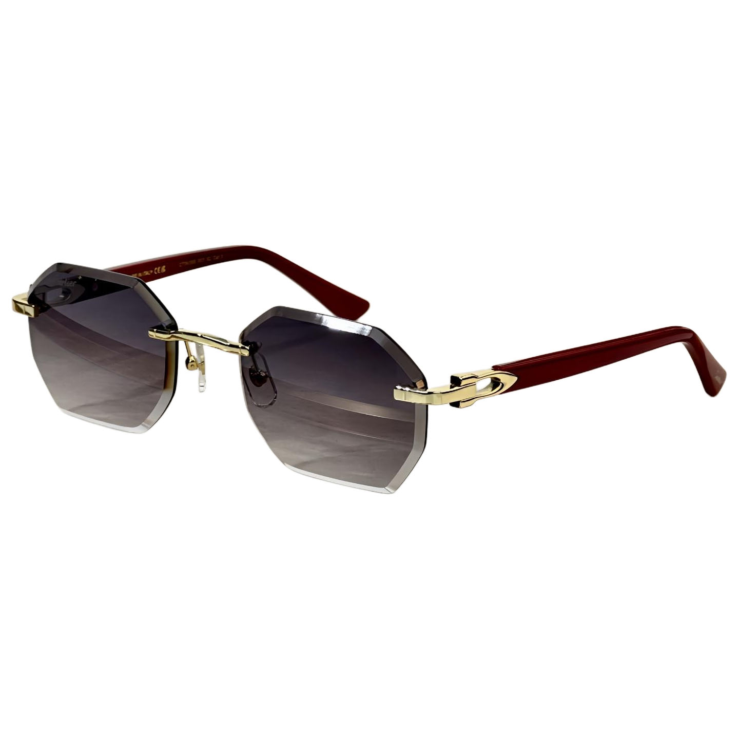 Cartier square frame glasses gold red/silver red/green/red color Size 57-21-145