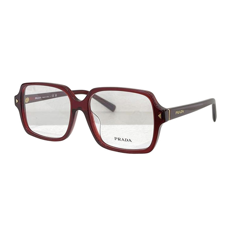 Prada square frame glasses leopard/red/black color transparent lens Size 55口16-145