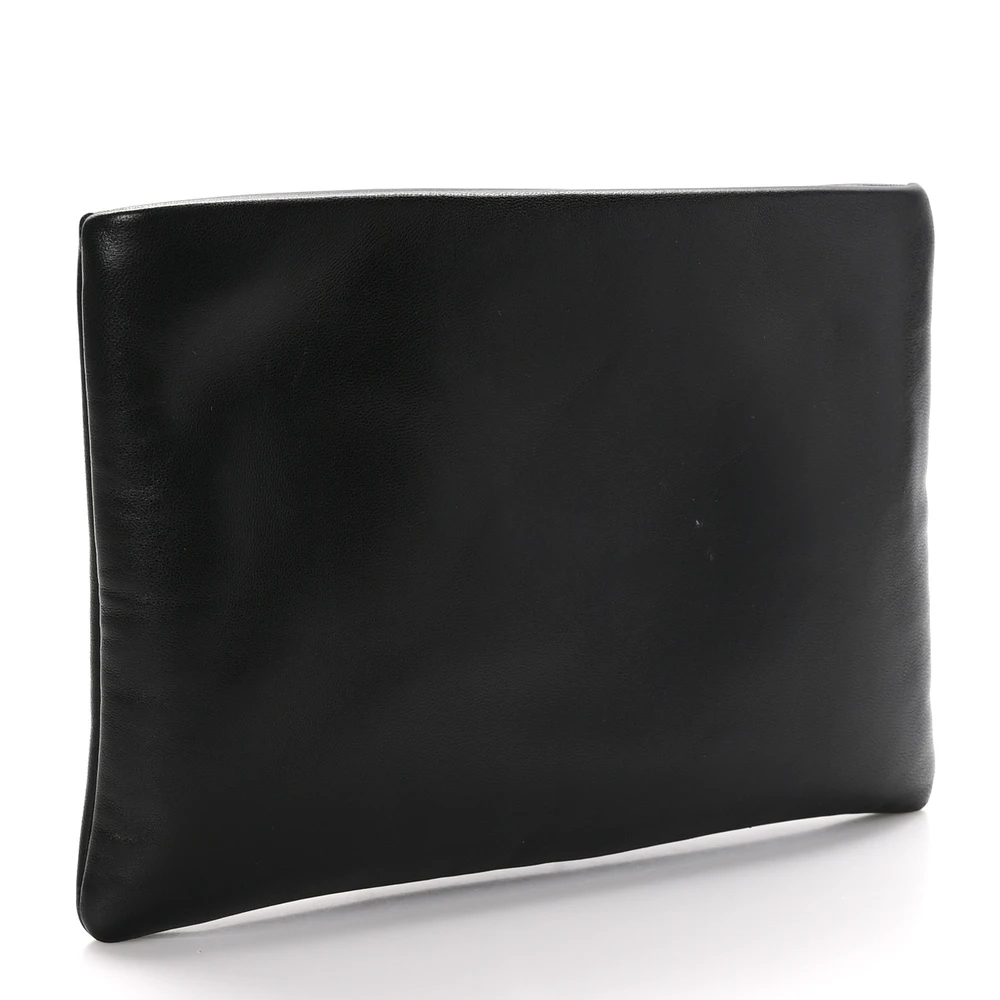 Saint Laurent Small Calypso Pouch Black Lambskin Leather Aged Gold Hardware