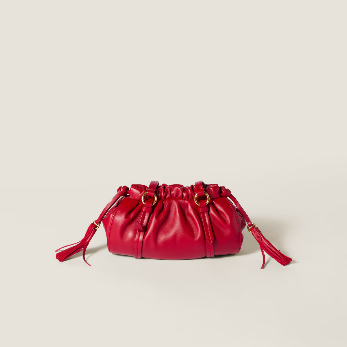 Miu Miu Joie Nappa Quilted Lambskin Leather Red Shoulder Bags