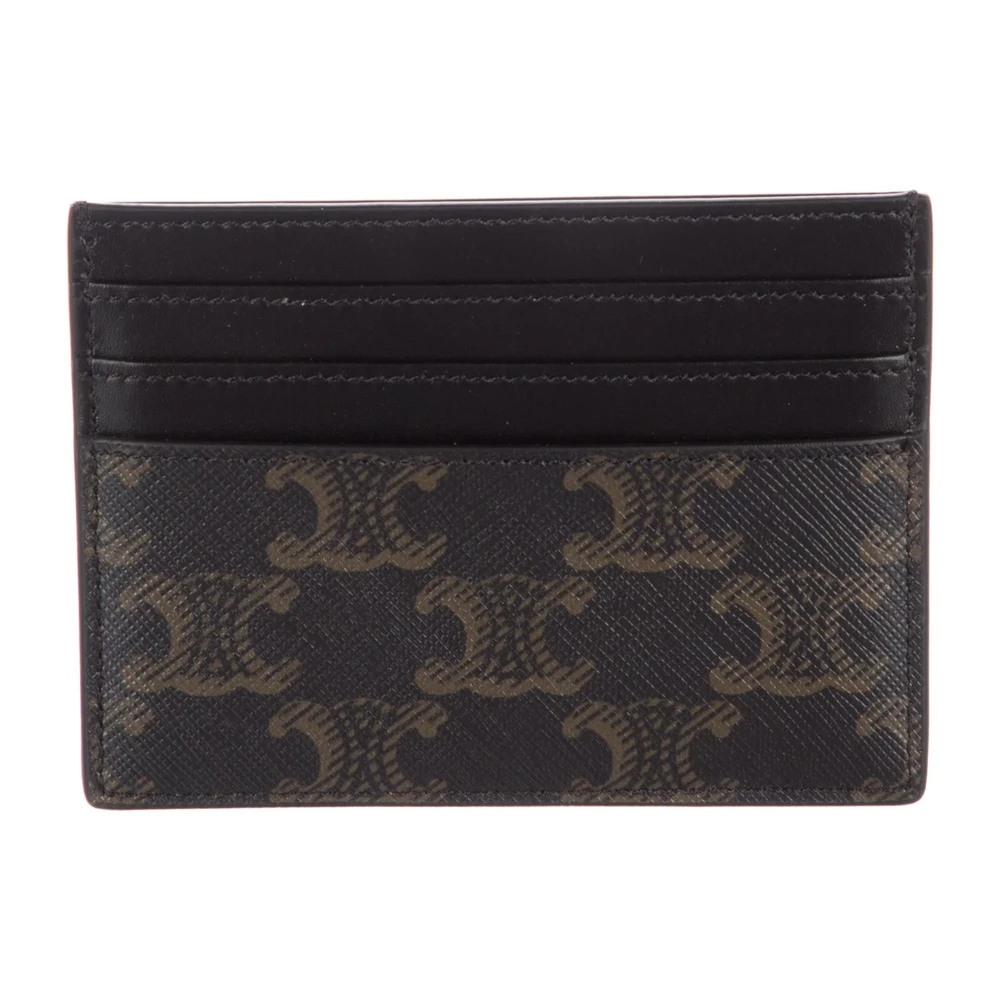 Celine Small Card Holder Black Triomphe Printed Canvas